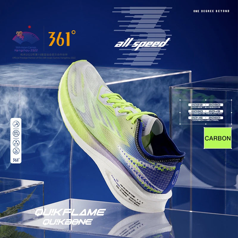 

361 Degrees Flame 1.0 Carbon Plate Men Women Running Shoes Shock Male Absorption Breathable Mesh Professional Marathon 672312216