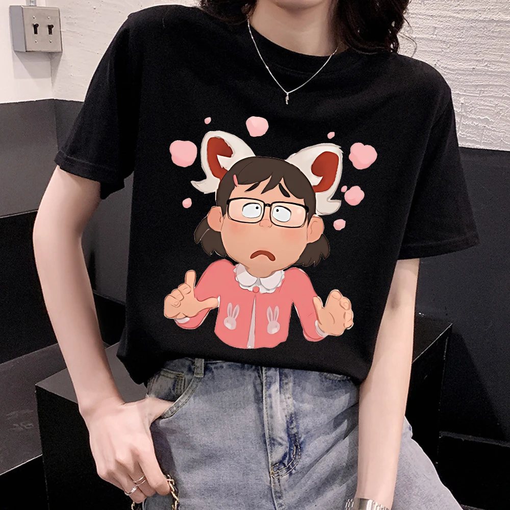 Женская летняя футболка с принтом из мультфильмов в стиле Харадзюку |