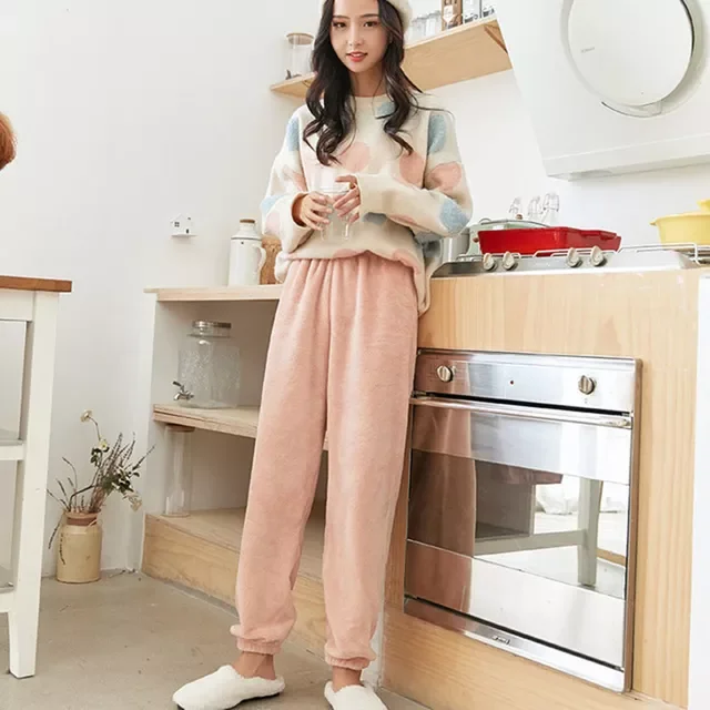 

Coral Fleece Pants Casual Warm Fleece Homewear Trousers Plush Pants Comfortable Trousers Autumn Winter Female Clothes
