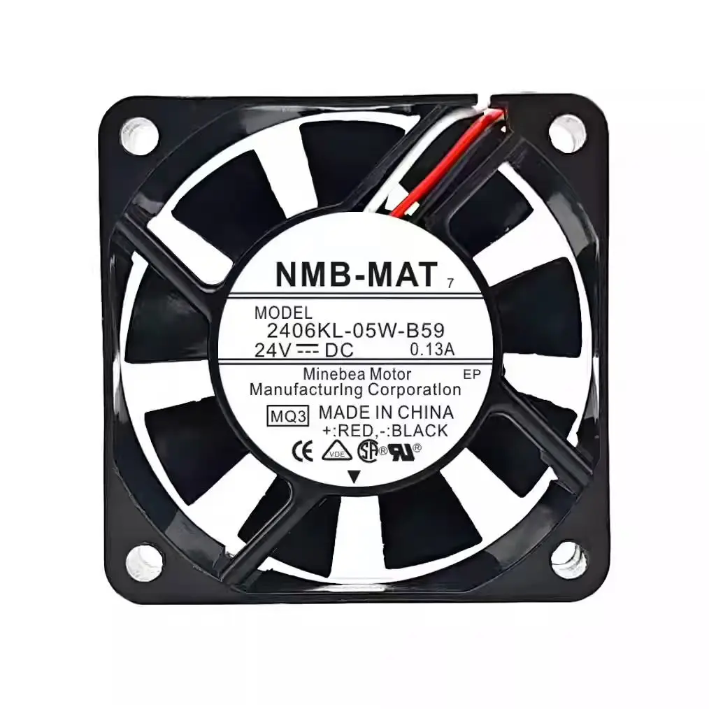 Фото Оригинальный вентилятор охлаждения NMB 2406KL-05W-B59, 24В, 0.13А, 6см, 6015, 60*60*15 мм, 3 провода, для конвертеров №3
