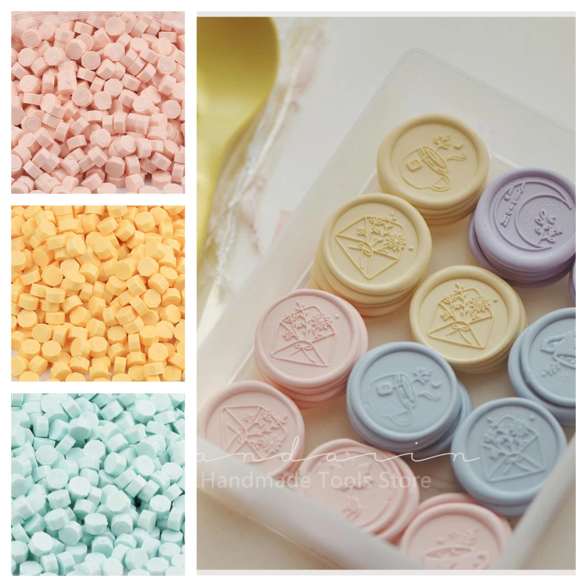 

500g Macaron Candy Color Hexagon Vintage Sealing Wax Stamp for Envelope Wedding Invitations DIY Supplies Seal Wax Making Tools