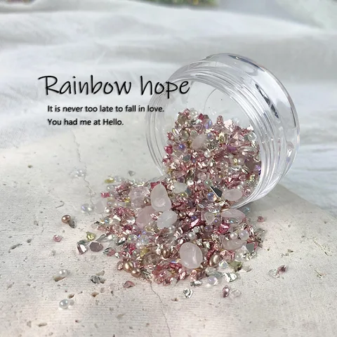 Материал для дизайна ногтей, металл, гравий, стекло, руда, украшения для дизайна ногтей, аксессуары для ногтей