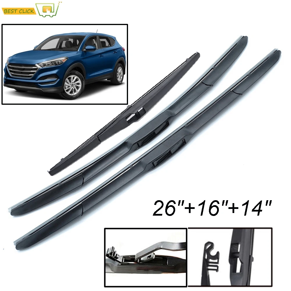 

Щетки стеклоочистителя Misima для Hyundai Tucson TL MK3 2016-2020, переднее и заднее окно 2017 2018 2019