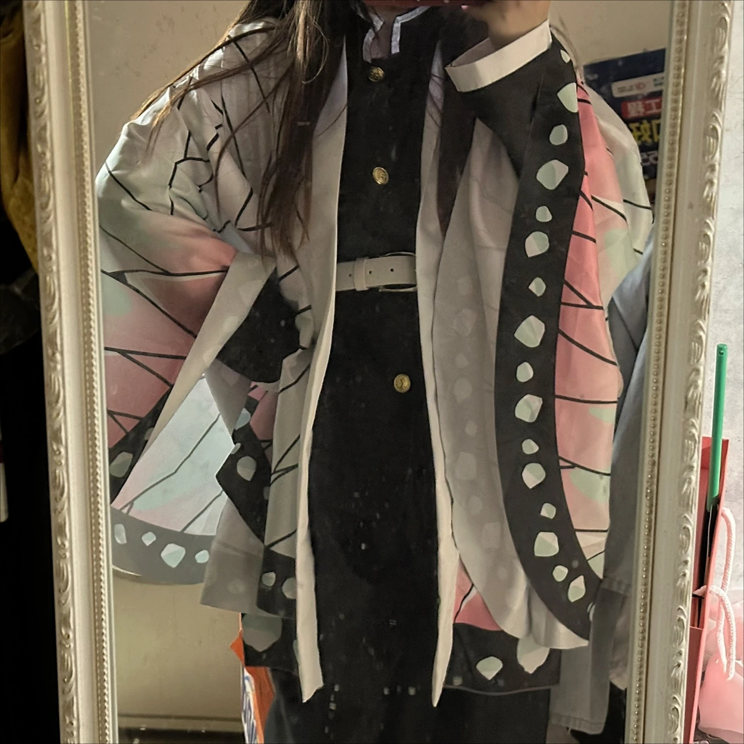 Фото Аниме Demon Slayer Kochou Shinobu Kimetsu No Yaiba Косплей Камадо Кимоно Униформа Взрослые Дети Карнавальная Вечеринка Косплей Костюм Парик №3