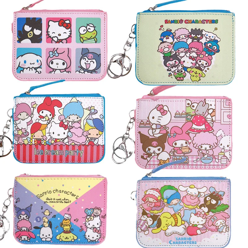 

Sanrios Kuromi My Melody Kittys Purin Dog Cinnamoroll аниме Kawaii мультяшный брелок для ключей женский кошелек подарок на день рождения