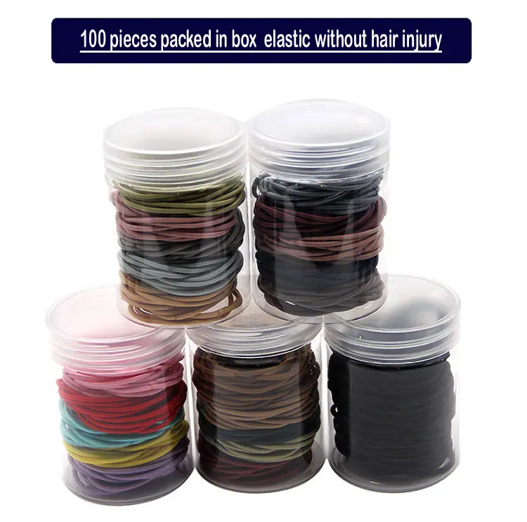 

100pcs Leather Bands Tie Hair Black Temperament Hair Rope Coiled Hair Rope Hair Ornaments women's Simple Headwear