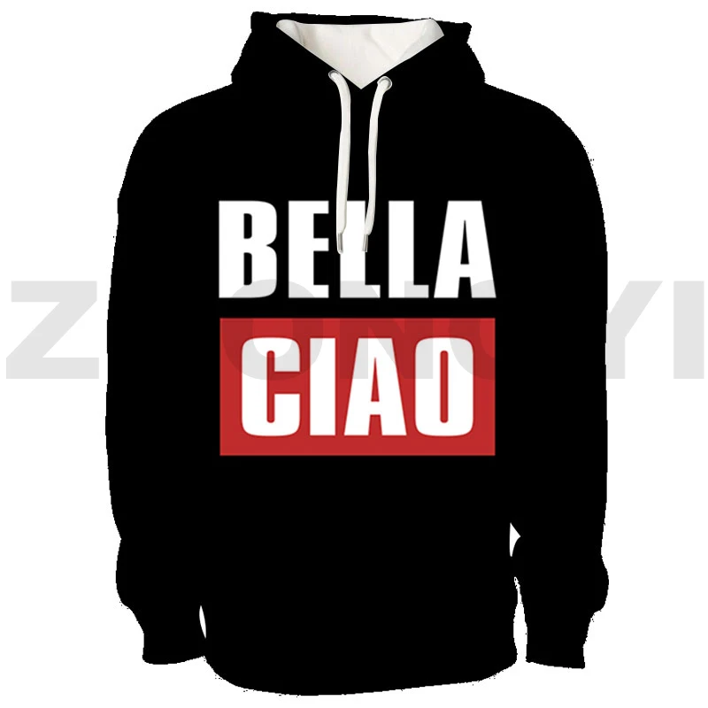 

Casual Women 3D Bella Ciao Printed Pullover Anime La casa de papel Hoodie Sport Hip Hop Streetwear Men Fashion Money Heist Hoody