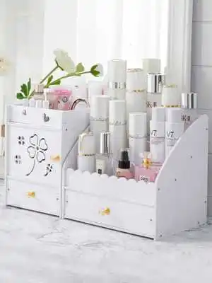 

NEW Plastic Cosmetic Storage Box Home Desktop Drawer Mirror Dresser Boxes Makeup Skin Care Jewelry Lipstick Shelf Organizer Case