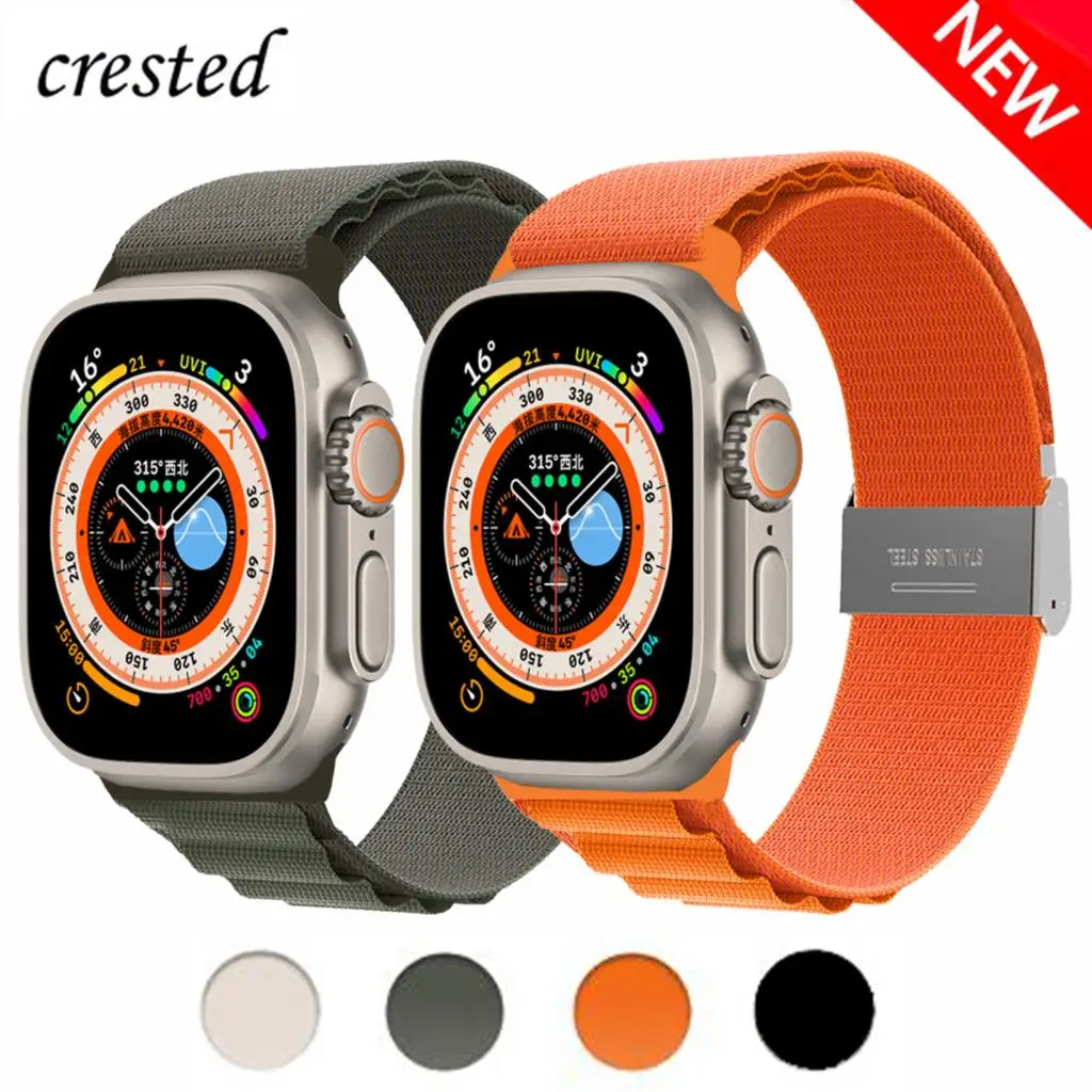 

Alpine loop for Apple watch Ultra strap 49mm 44mm 45mm 41mm 40mm 42mm 38mm snap buckle bracelet iWatch series 7 6 5 3 se 8 band