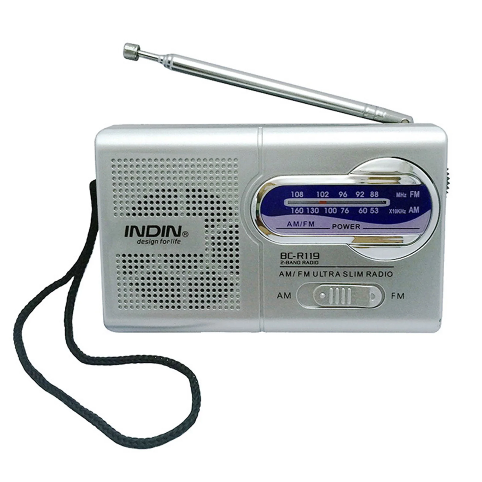

Портативное мини FM-радио INDIN BC-R119, стереодинамики, музыкальный плеер, двухдиапазонный приемник, канал 88-108 МГц, аудиоплеер с антенной