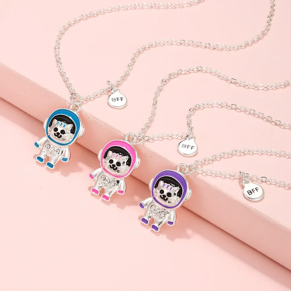 Мультяшный кот астронавт дизайн изображения кулон BFF лучшие друзья сестры милое