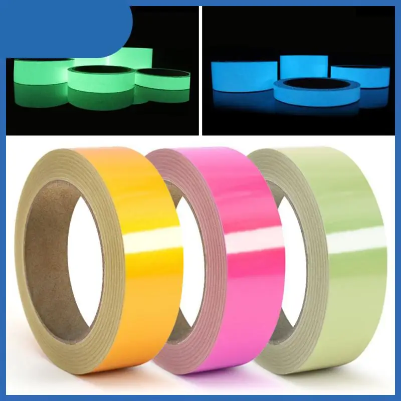 

15MMx1M Reflective Glow Tape Self-adhesive Sticker Removable Luminous Tape Fluorescent Glowing Dark Striking Warning Tape