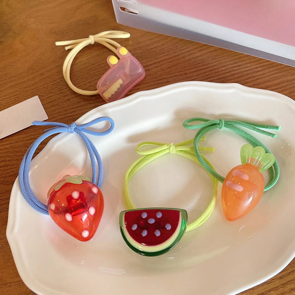 

Небольшая эластичная резинка для волос для детей, Красивая красочная детская резинка для волос с фруктами, круглая тесьма для волос