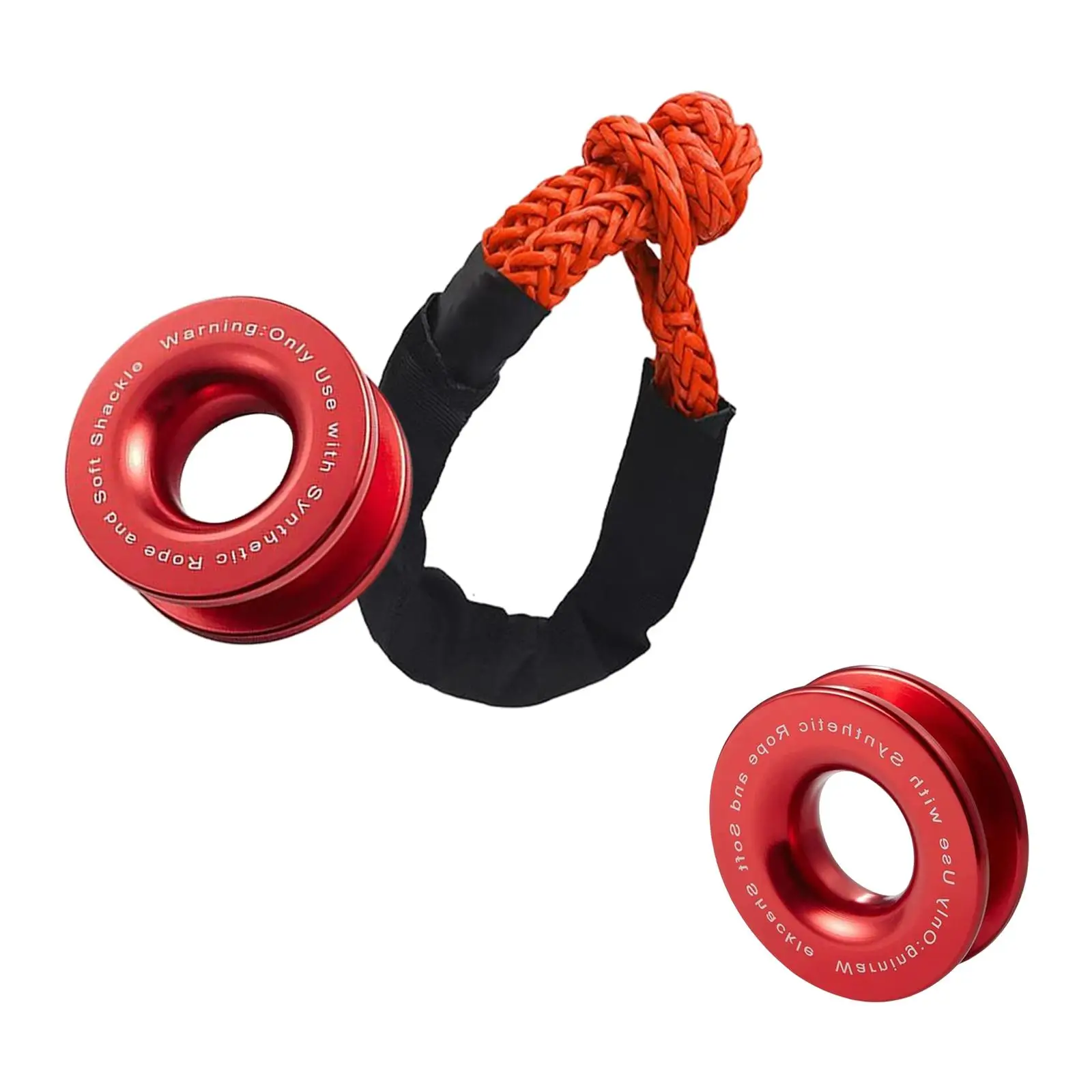 Winch Snatch recover Ring 55000lbs Soft Shackle Kit Towing Block Depot for Farming SUV Truck ATV UTV Marine