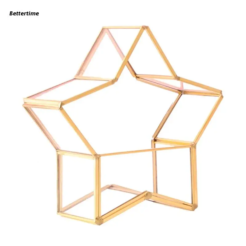 

B36D Fashion DIY Mini Garden Clear Glass Box Jewelry Trinket Box for Dressing Table