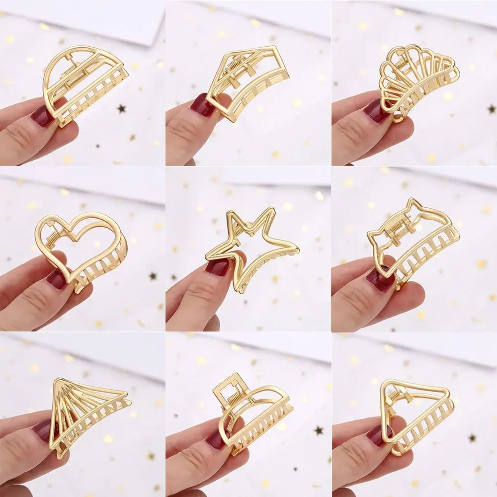 Модный диск пентаграмма для волос геометрическая полая заколка купания когти