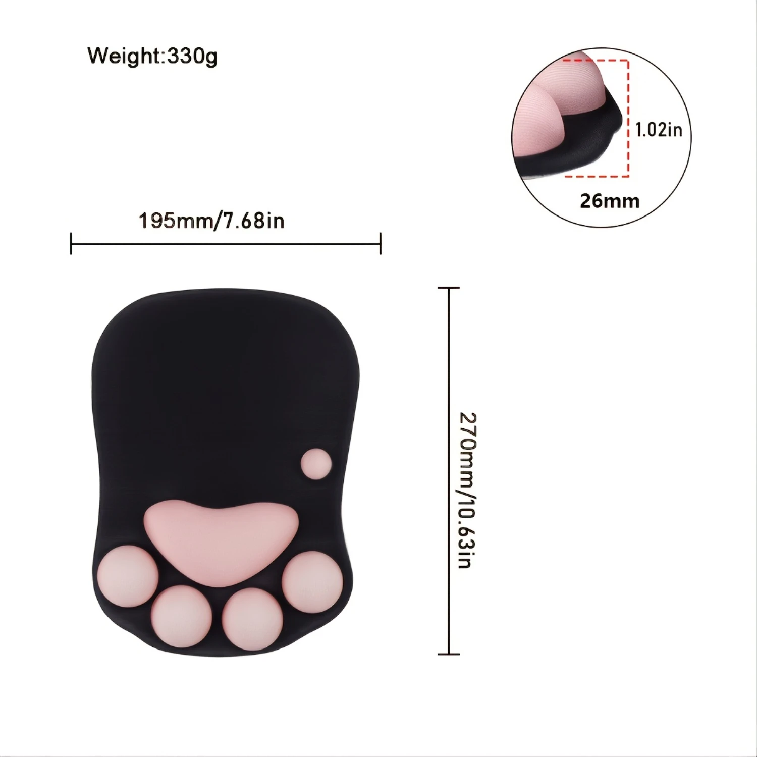 И функциональный 1 шт. силиконовый коврик для мыши на запястье Cat Claw Gato peluche Silvervine