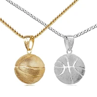 basketball pendant necklace stainless steel chain necklace women men sport hip hop jewelry
