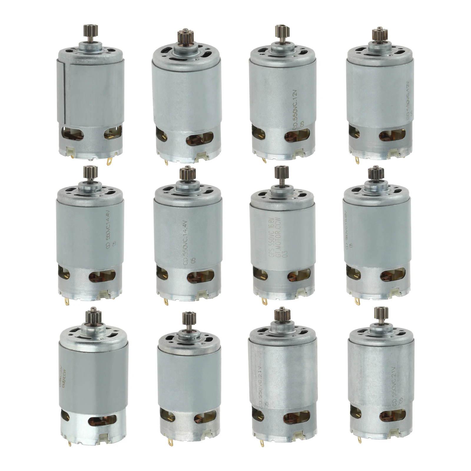 Электродвигатель RS550 с 9/12 зубьями, 8/8, 8 мм, 10,8 В/12 В/14,4 В/16,8 в/21 в/25 в, сменная деталь для аккумуляторной дрели, шуруповерта, 1 шт.