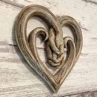 fashion wood vintage heart holding hands wall decor decorative art sculpture for home wall sculptures wall pendant
