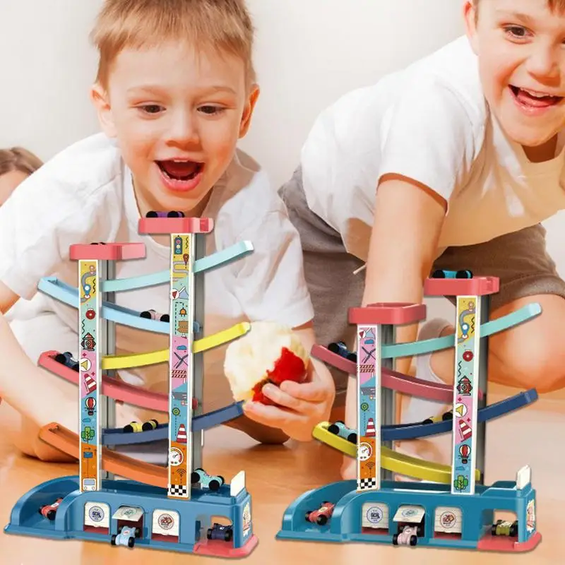 

Toddler Race Track Race Track Car Toy With 6 Mini Car Car Ramp Toy Vehicle Set Travel Toys For Babies Early Development Toy For