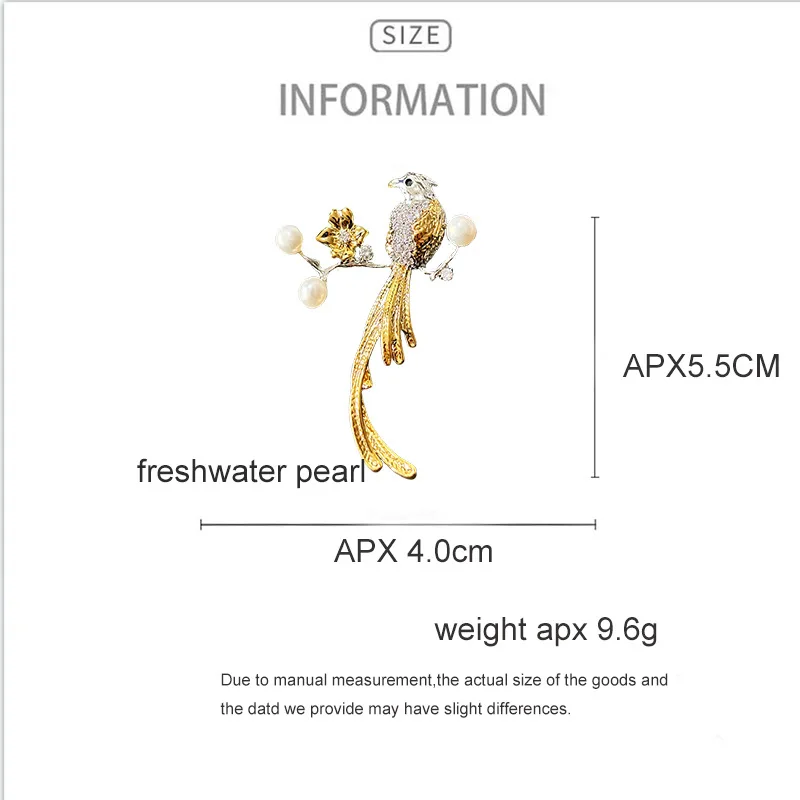 Брошь в виде птицы национальном стиле с цирконами и ветками элегантная брошь
