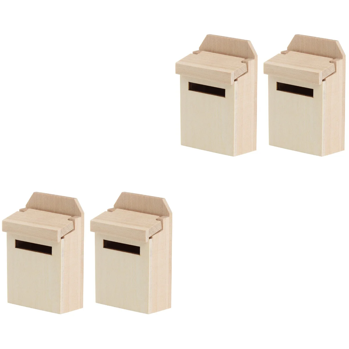 

4 pcs Miniature Mailbox Mini House Mailbox Model Small DIY Furniture Adornment
