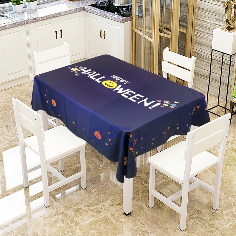 

Ткань с тыквой для Хэллоуина, водонепроницаемая и устойчивая к загрязнениям креативная печатная скатерть для стола, европейская скатерть для стола с цифровой печатью