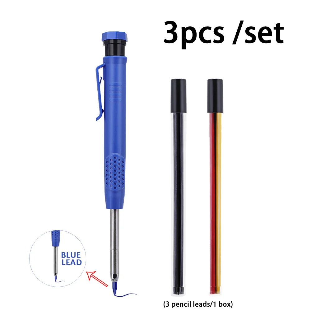 

2.8mm Woodworking Mechanical Pencil Long Head Deep Hole Carpenter Marking Tool with Built-In Sharpener 6 Colors To Choose From