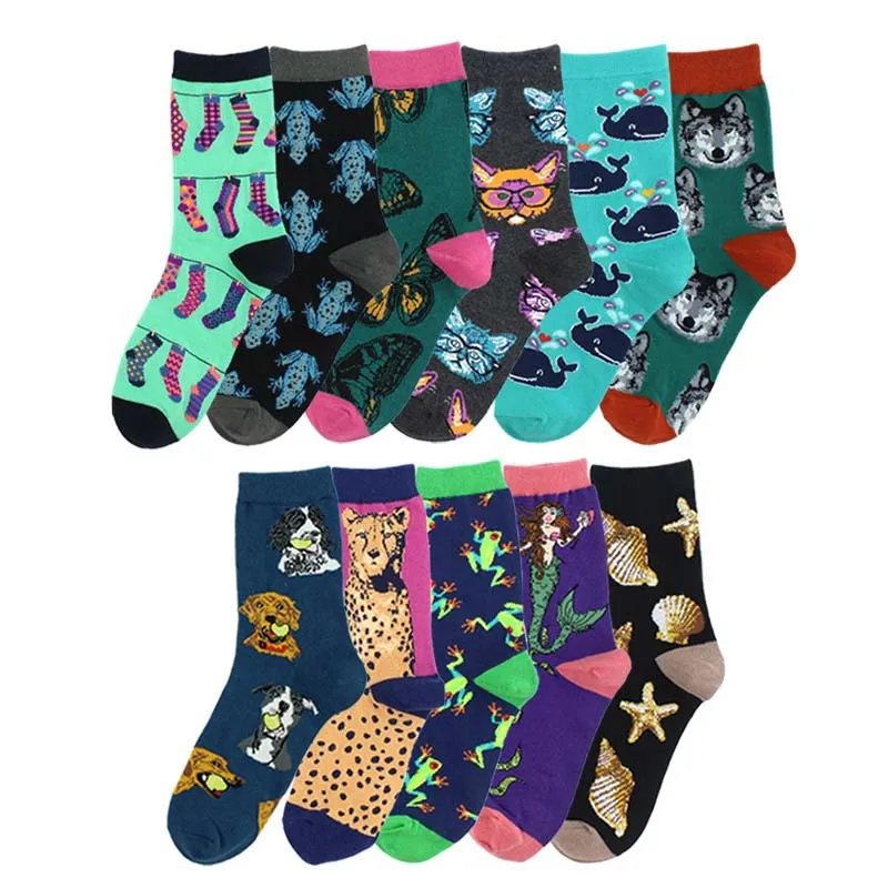 

Brand Quality Mens Socks Combed Cotton Colorful Happy Funny Sock Autumn Winter Warm Casual Long Men Compression Sock