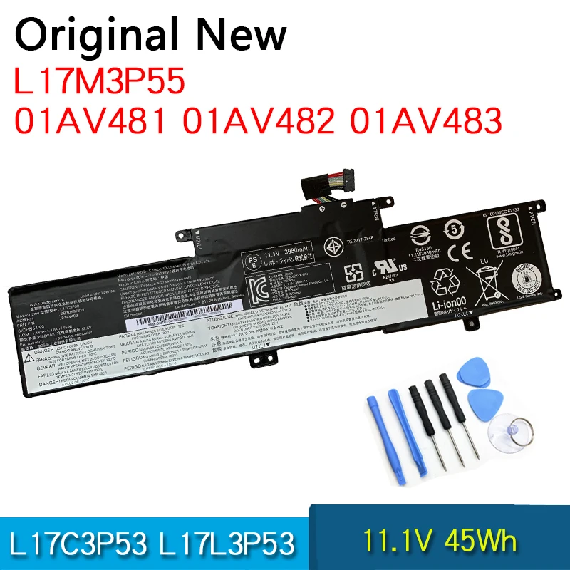 

Оригинальный аккумулятор L17C3P53 L17L3P53 L17M3P55 для Lenovo Thinkpad S2 Yoga L380 L390 Thinkpad Yoga S2 2018 Series 01AV483 01AV481
