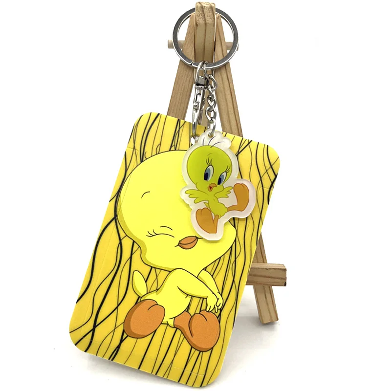 

Брелок для ключей для мужчин и женщин, милый мультяшный кулон в виде утки, кольцо для ключей из акрила, подарок другу