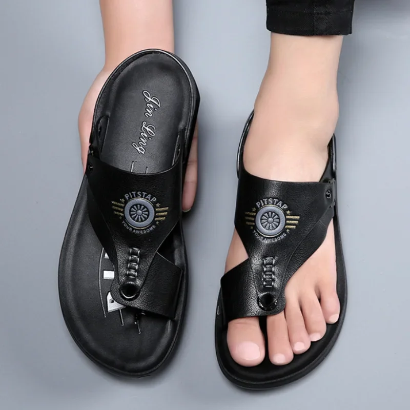 Сандалии мужские Нескользящие пляжная обувь шлепанцы Повседневные тапочки