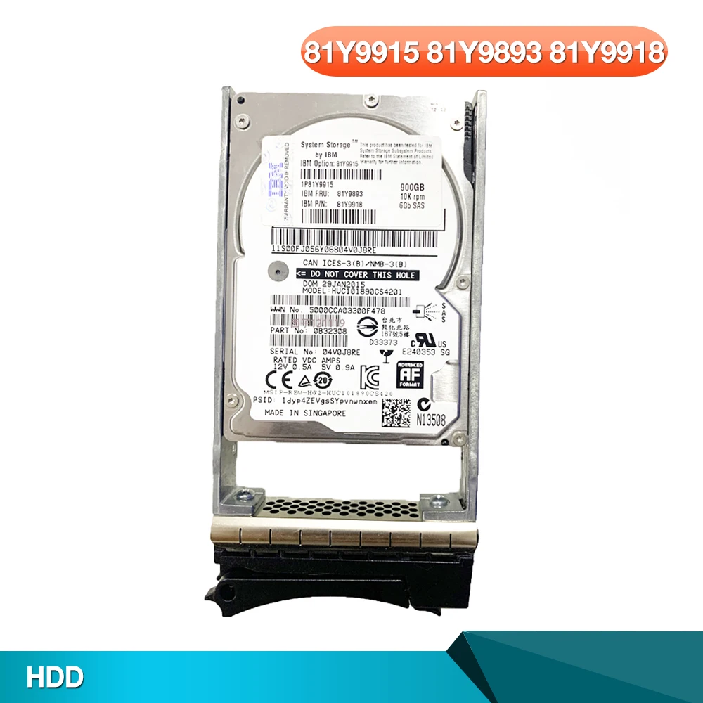 

Для IBM Mechanical Hard Disk 81Y9915 81Y9893 81Y9918 900G 10K 2,5 SAS DS3524