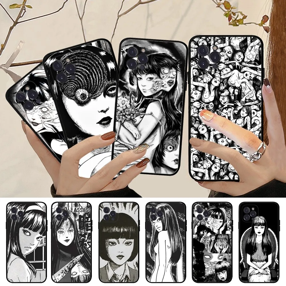 

horror comic junji ito Tomie Tees Phone Case For iPhone 14 11 12 13 Mini Pro XS Max Cover 6 7 8 Plus X XR SE 2020 Funda Shell
