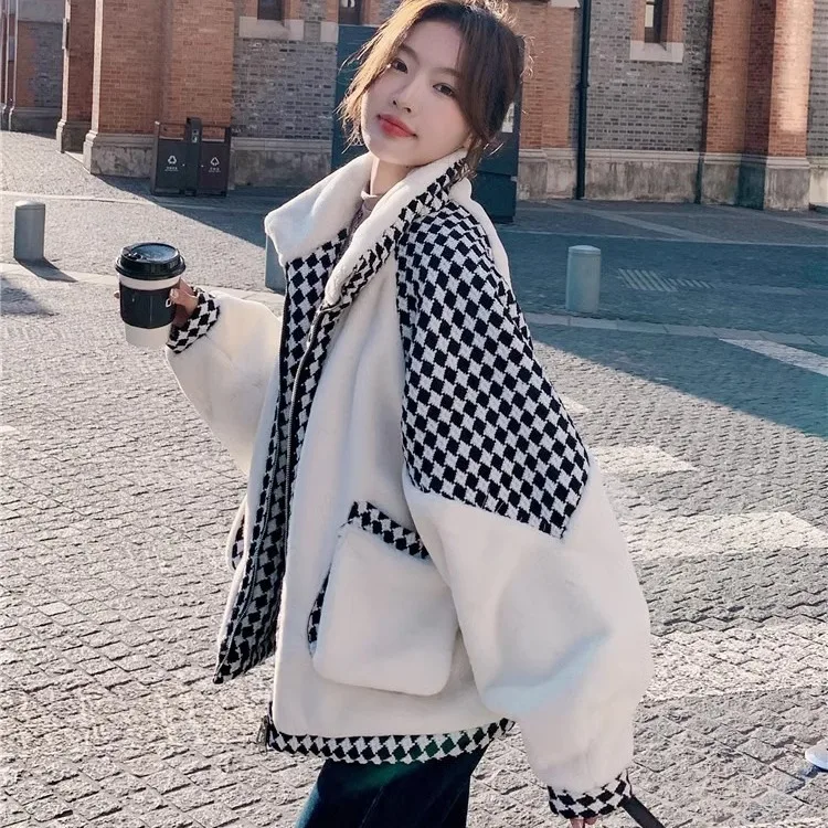 MiiiiX контрастного цвета свободное берберское флисовое стеганое пальто женская