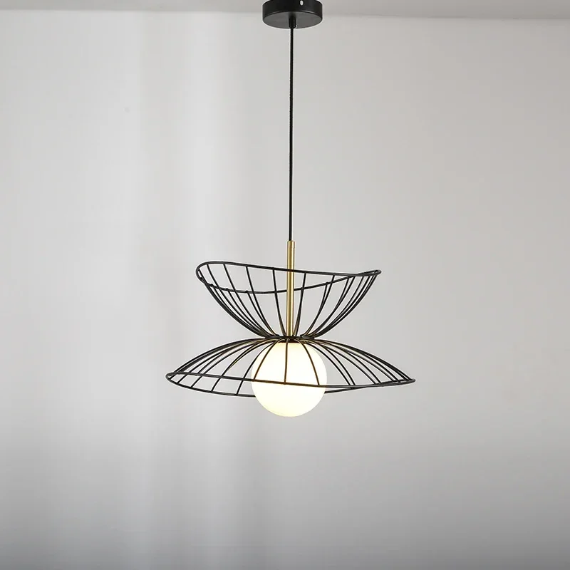 Скандинавский минималистичный современный ресторан столовая соломенная шляпа