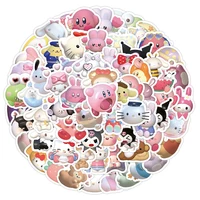 100pcs 3d avatar sanrio sticker cartoon cute girl diy decorative notebook waterproof anime stickers kuromi my melody sticker