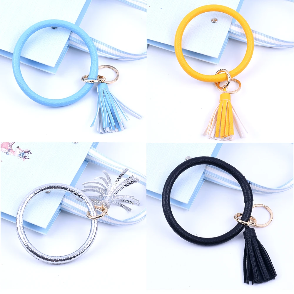 Новый модный многоцветной брелок с кисточками эмаль искусственная кожа о-брелок