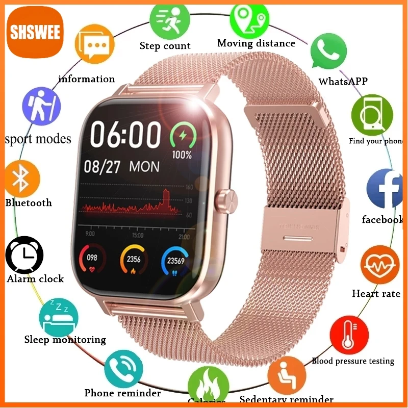 

For Xiaomi Huawei Women Smart Watch for Men Heart Rate Monitor Sport Fitness Tracker Bluetooth Call Smartwatch Clock 2022 Gifts
