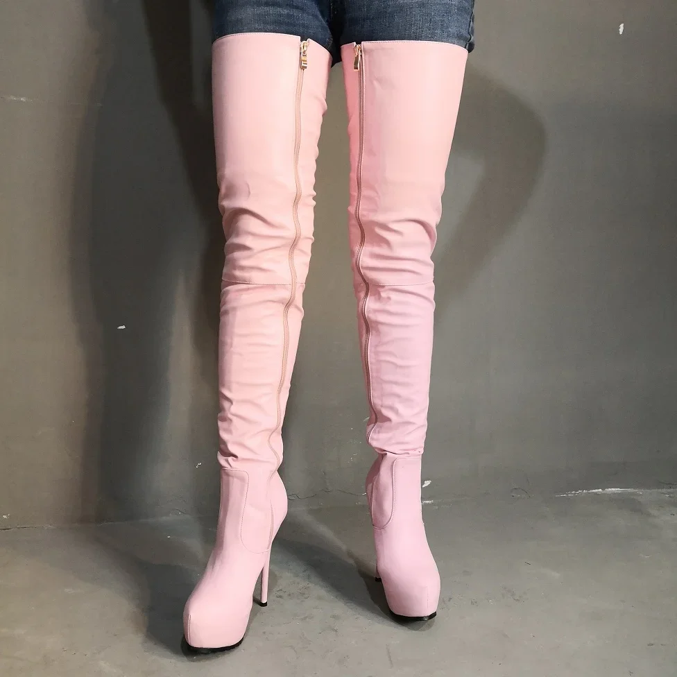 ASHIOFU Лидер продаж женские сапоги до бедра с настоящими фотографиями пикантные