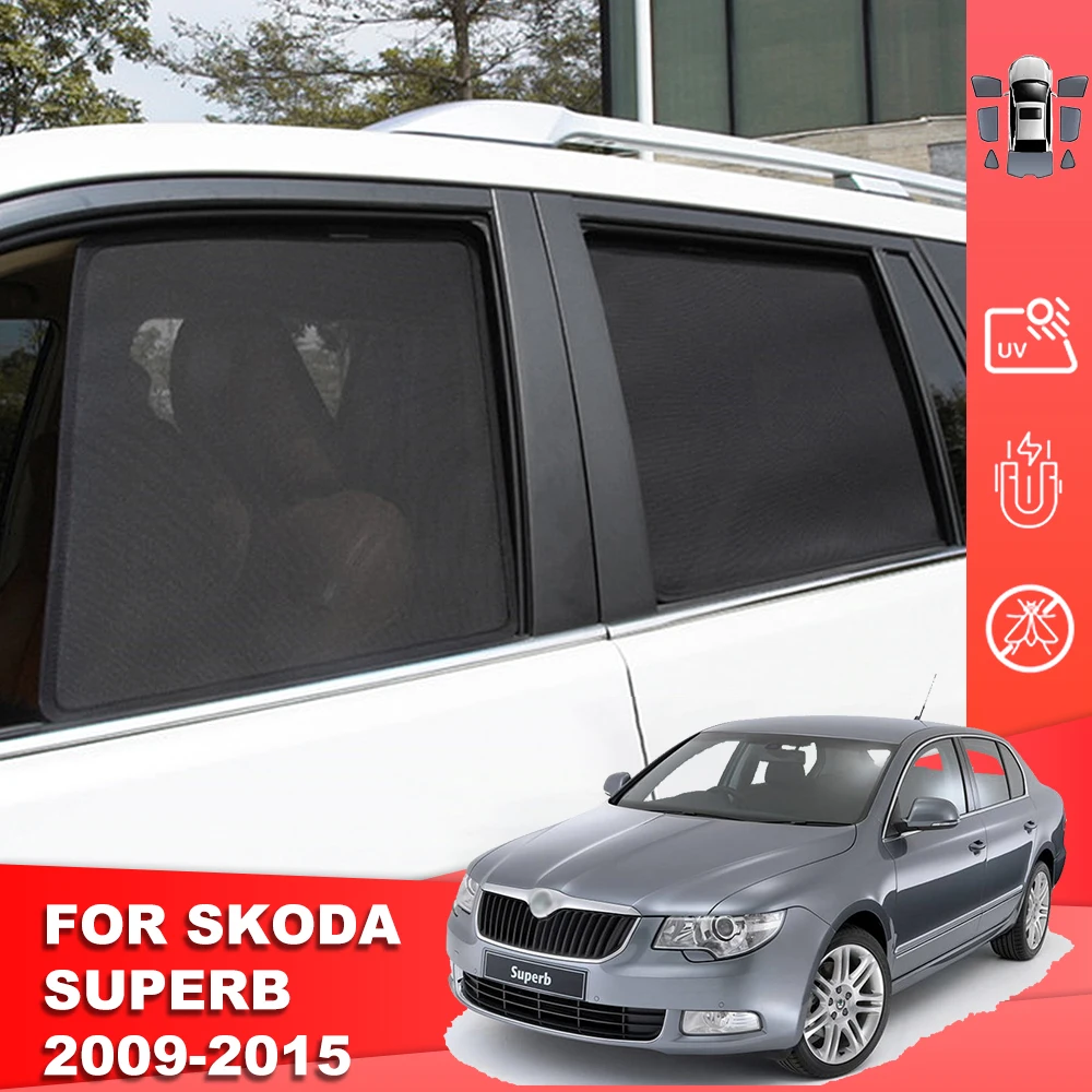 

Автомобильный солнцезащитный козырек для Skoda Superb B6 седан 2008-2015, магнитный задний боковой козырек для ребенка, солнцезащитный козырек, занавеска на лобовое стекло