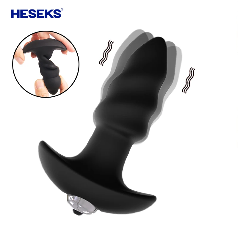 Вибратор HESEKS Мужская Анальная пробка медицинская мягкая силиконовая с вибрацией