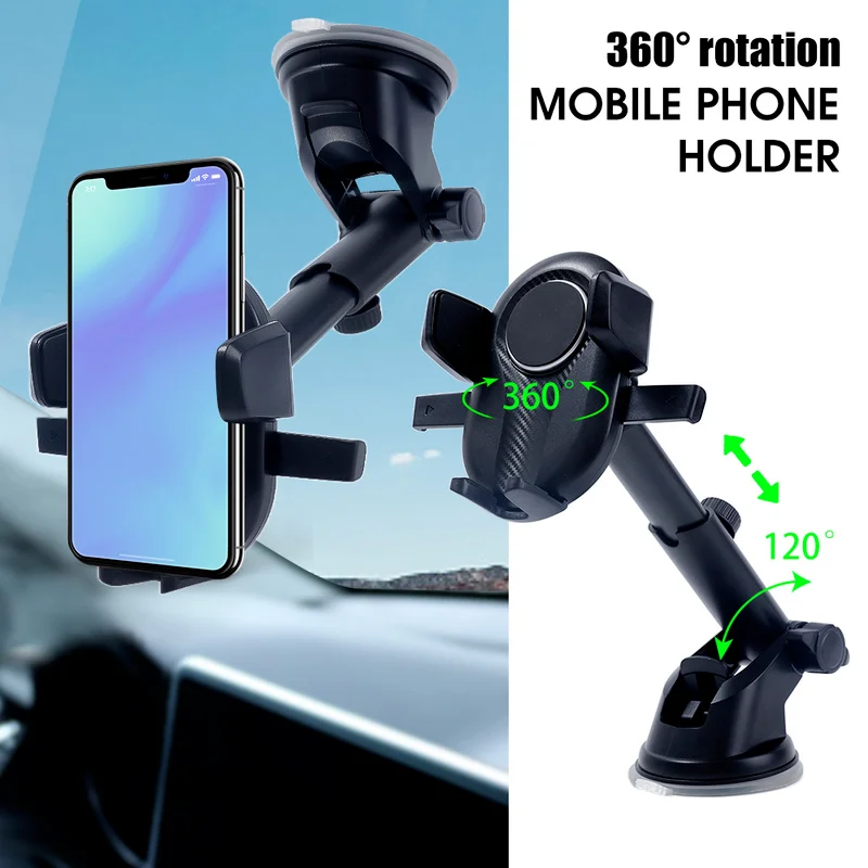 

Car Dashboard Suction Cup Mount Phone Holder Windscreen Navigation GPS Bracket 360 Rotation Stand Bracket for Iphone Samsung