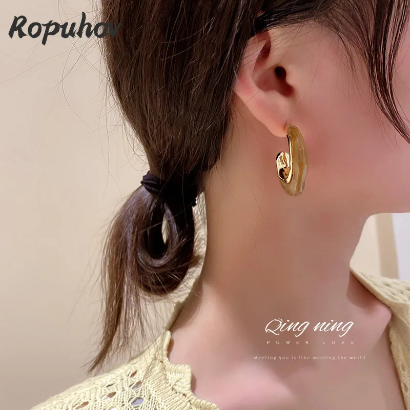 Ropuhov 2022 новые женские серьги из серебра 925 пробы корейская мода жемчужные буквы