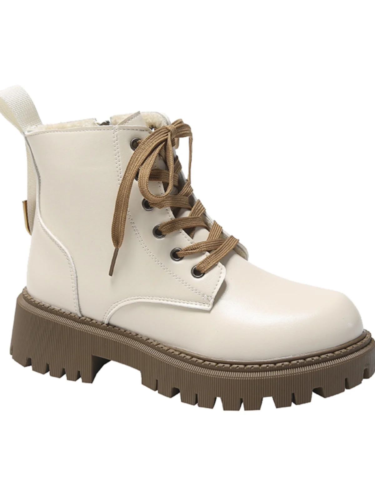 Ботинки женские на молнии с круглым носком осенне-зимние 2023