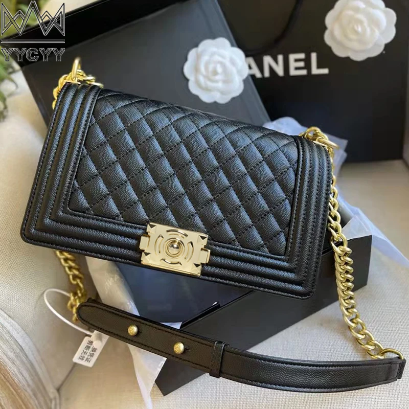 

Fashion New High Quality Youth Ladies Simple Versatile Lattice Pattern CrossBody Women Solid Chain Leather Travel Shoulder Bags