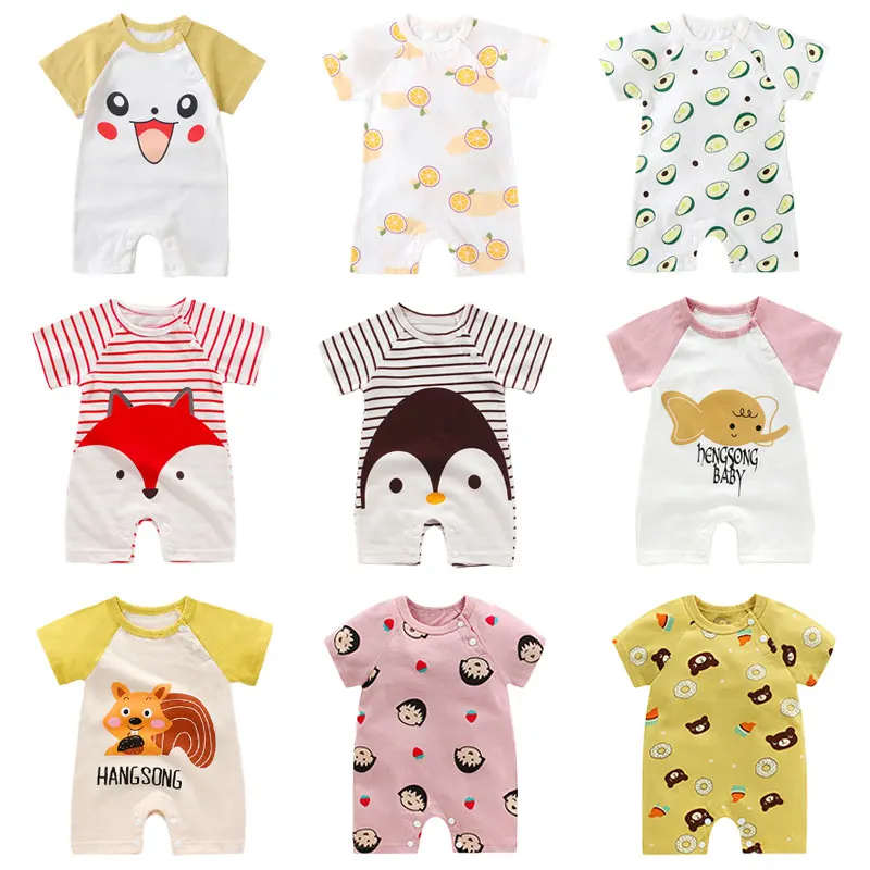 

Детский летний комбинезон с коротким рукавом, на возраст 0-24 месяца