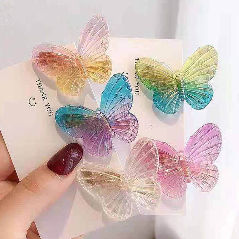 

Заколки для волос в виде бабочек карамельных цветов для девочек, женские простые базовые разноцветные аксессуары для волос, инструменты дл...