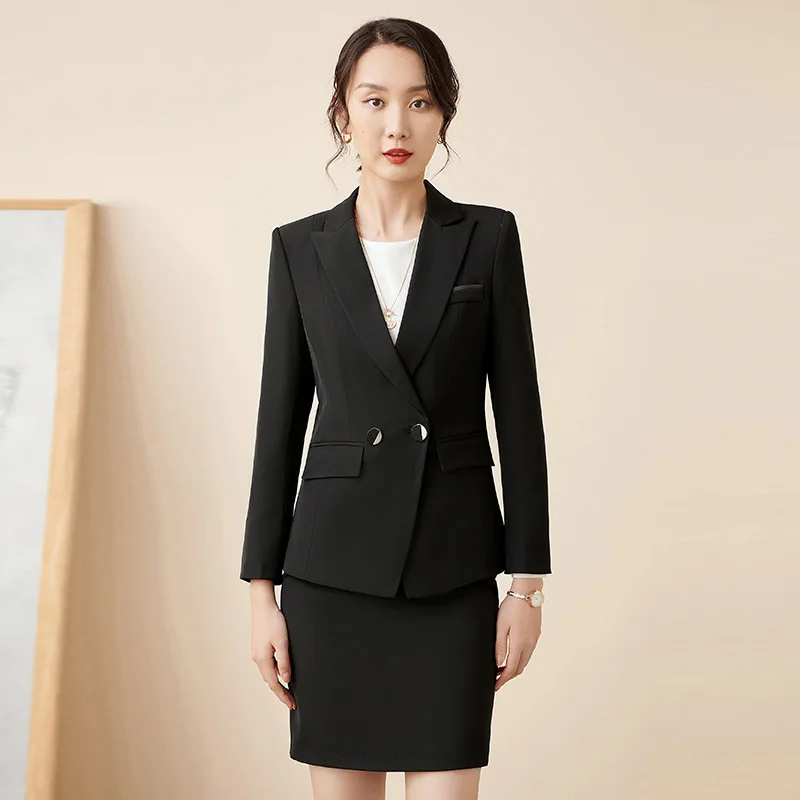 

High-quality Professional Suits Women's 2022 Spring and Autumn New Slim Business Hotel Overalls Slim Double-breasted Blazer